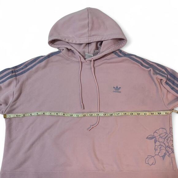 Adidas Purple Hoodie with unique embroidered flower design size Large - Picture 4 of 7